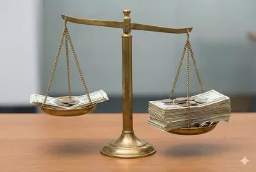 money on scales